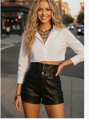 Leather shorts